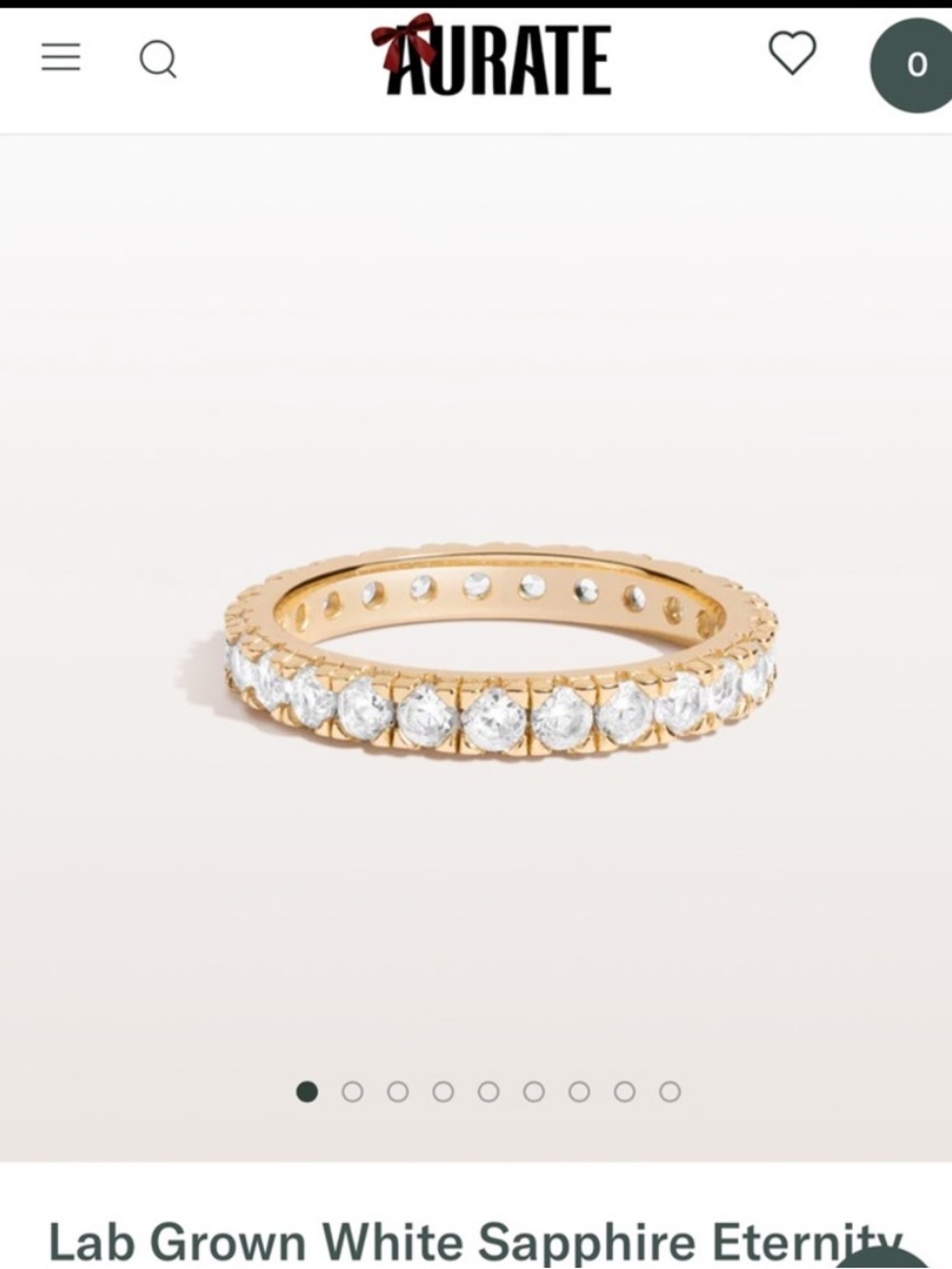 Aurate Lab Grown White Sapphire Eternity Ring